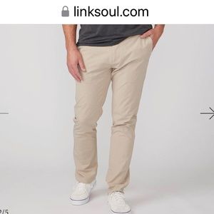 LINKSOUL Men’s Chino Boardwalker Pant, Khaki, Sz 35 x 32, Golf or Everyday, NWT